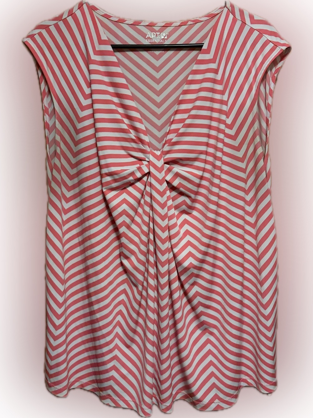 Apt 9 Essentials Pink and White Striped Twist-Front Camisole